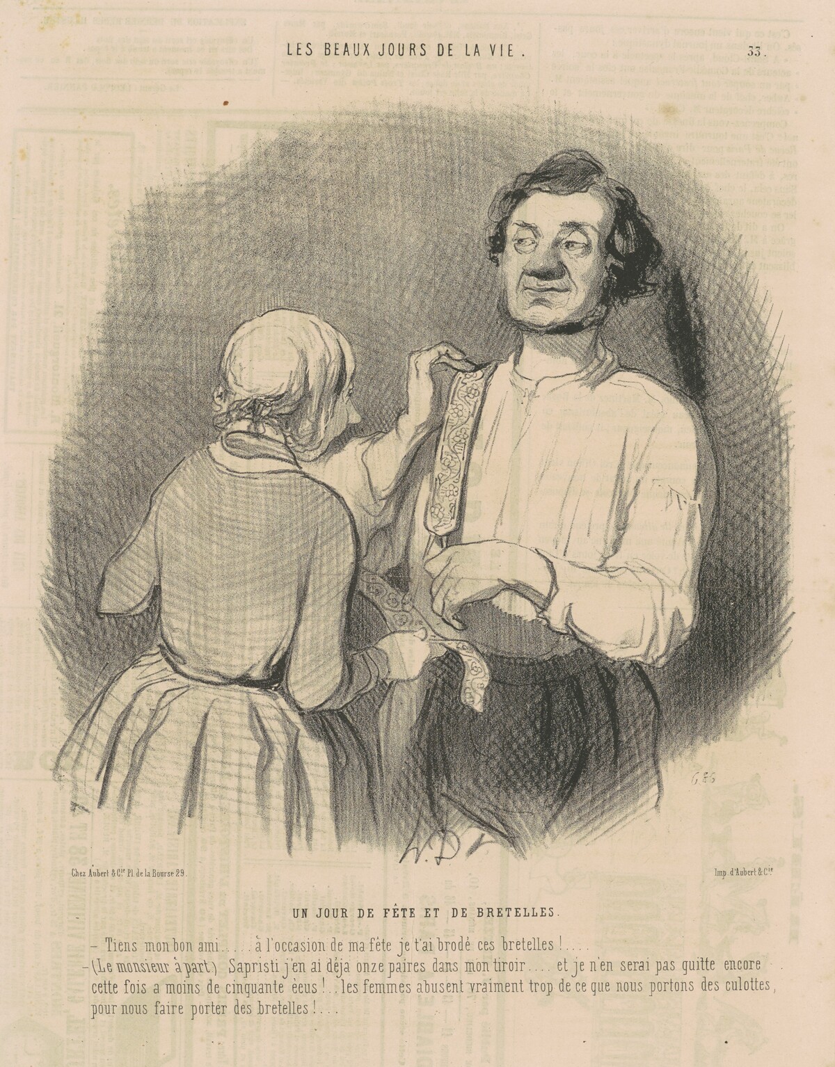 Un jour de fête et de bretelles by Honoré Daumier