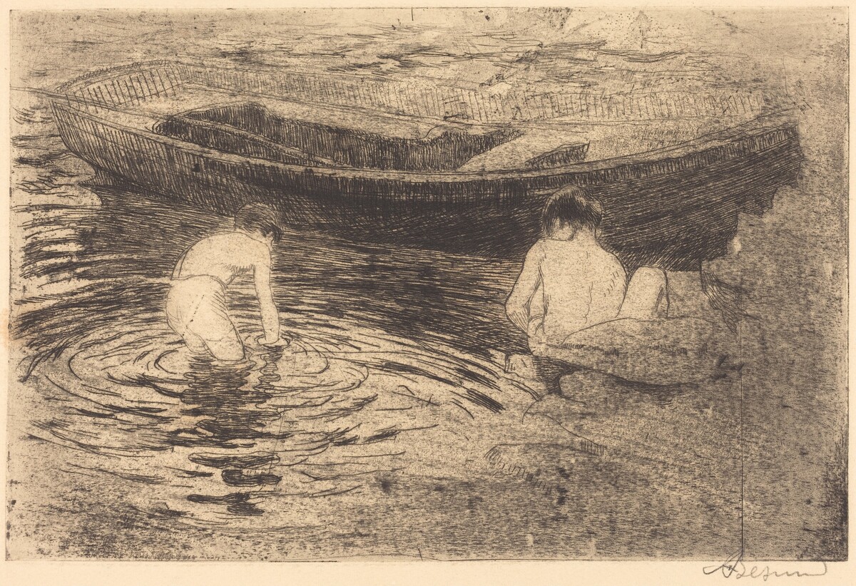 Bathing at Talloires (La baignade à Talloires) by Albert Besnard