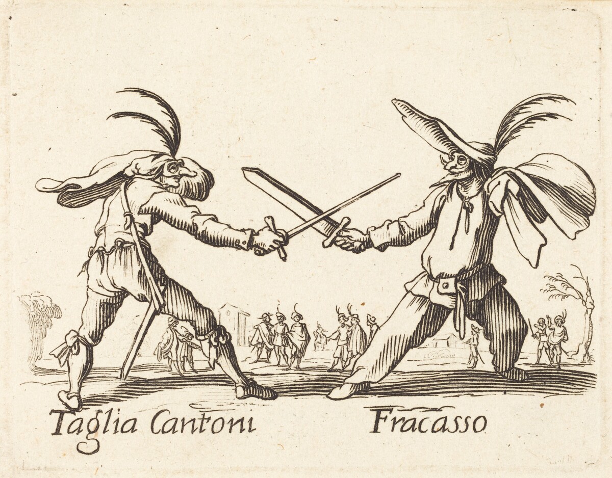 Taglia Cantoni and Fracasso by after Jacques Callot