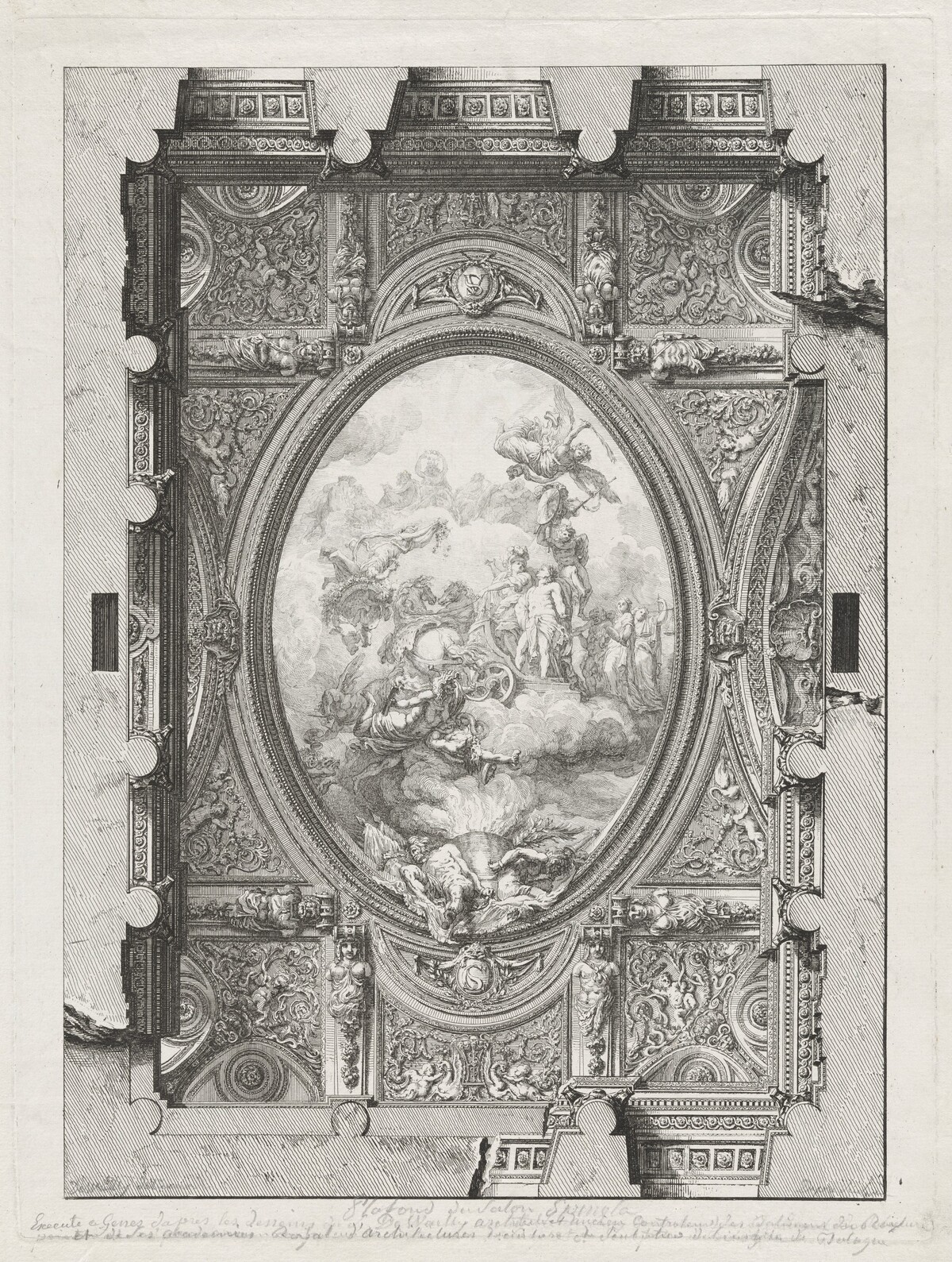 Design for the Ceiling of the Salon of the Palazzo Spinola, Genoa by Louis-Jean Desprez, after Charles de Wailly