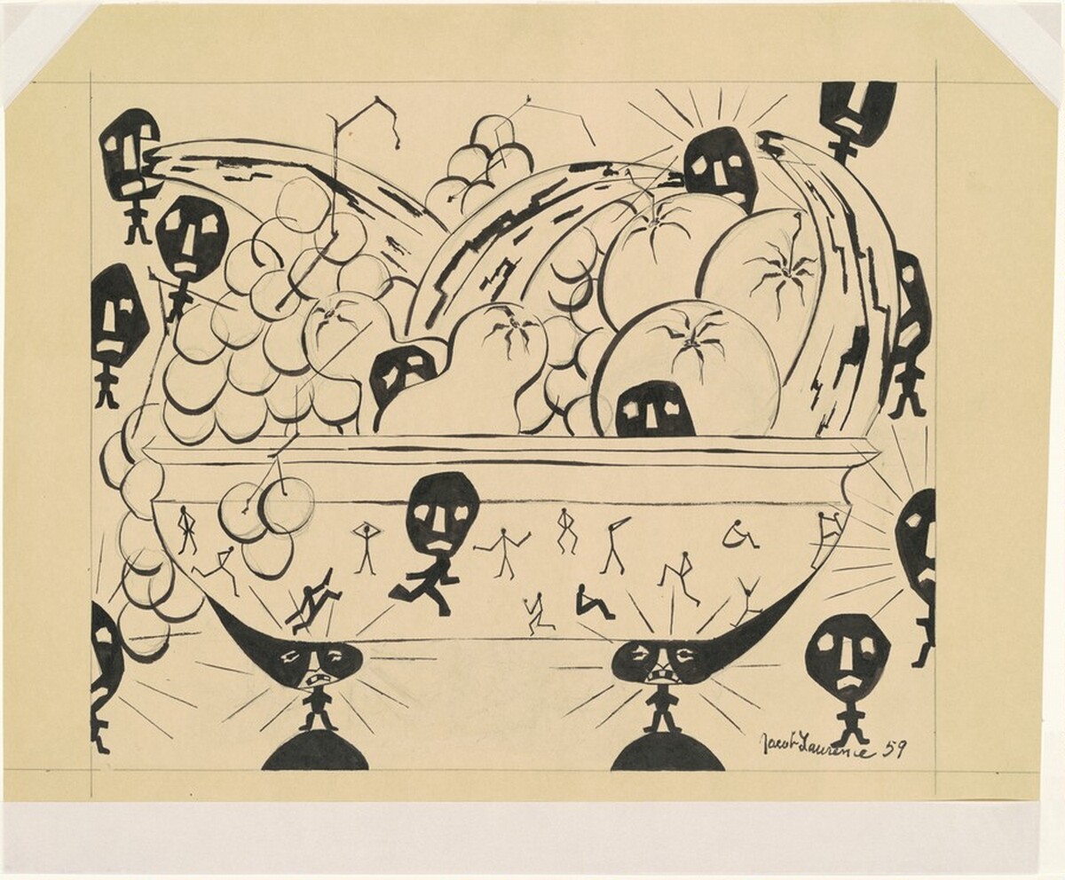 Still Life With Masks by Jacob Lawrence