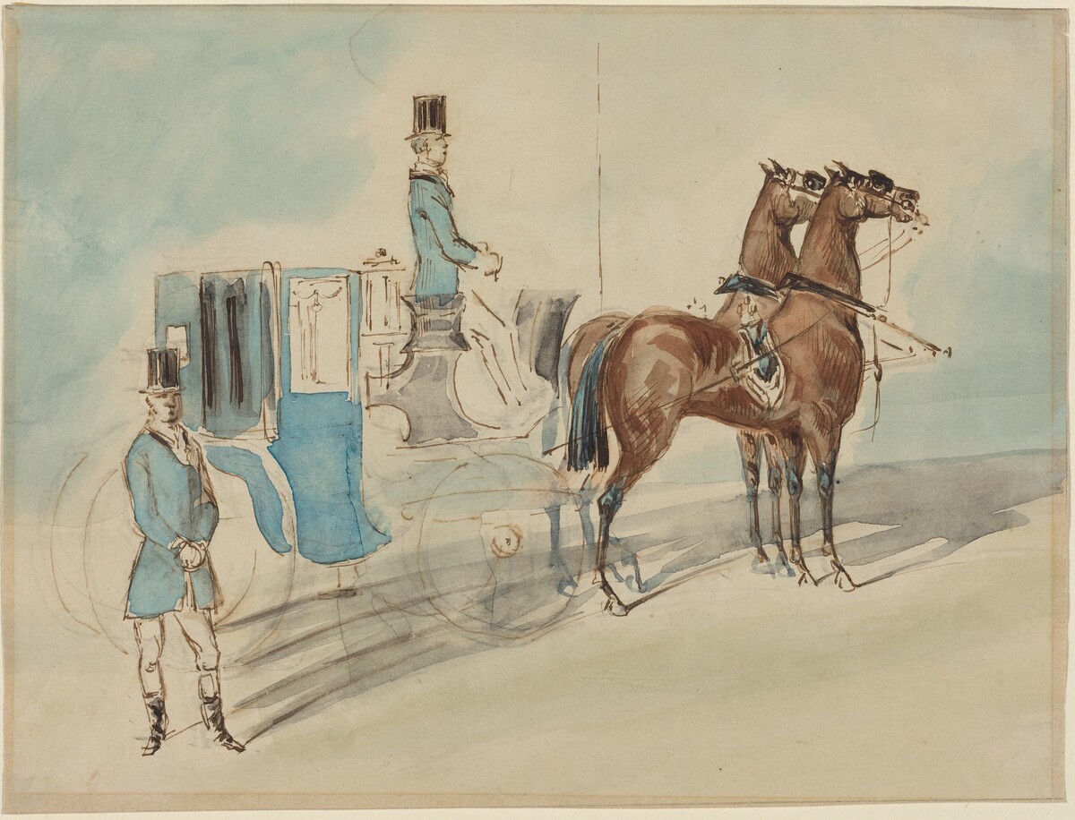 Carriage with Driver and Groom: Spring by Constantin Guys