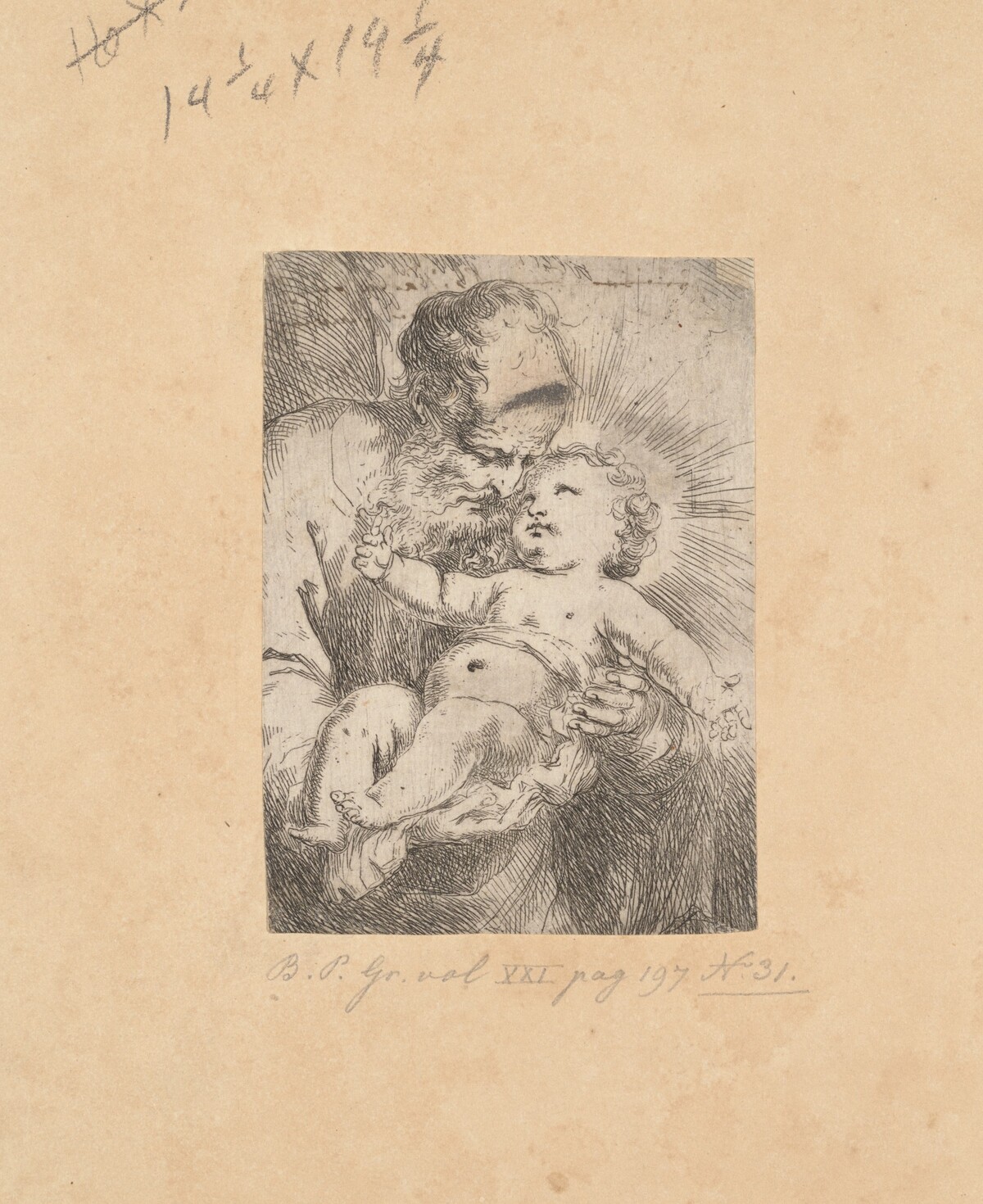 Saint Joseph in Half-Length, Holding the Christ Child by Bartolomeo Biscaino