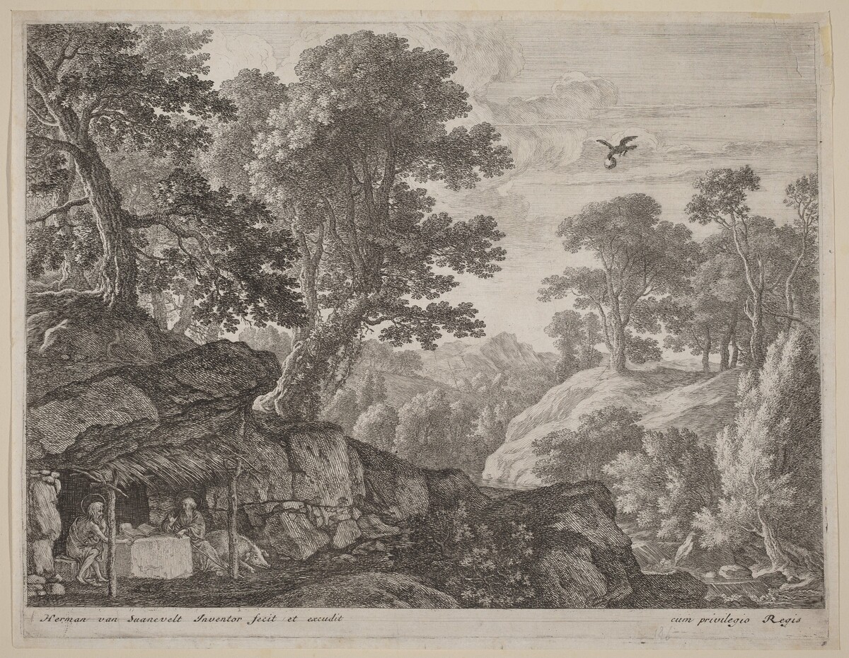 Saint Paul and Saint Anthony by the Entrance to the Cave by Herman van Swanevelt