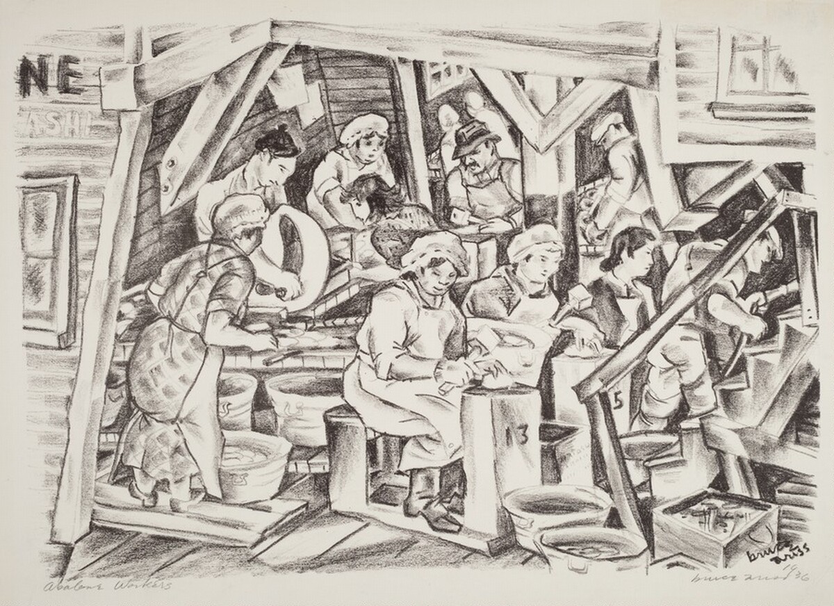 Abalone Workers by Bruce Ariss