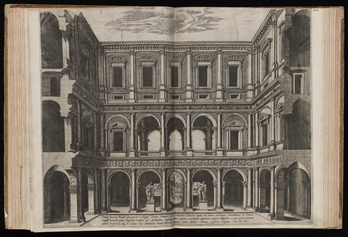 Section of the Courtyard of Palazzo Farnese by Italian 16th Century, published by Antonio Lafreri