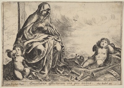Virgin Bowing to Instruments of the Passion