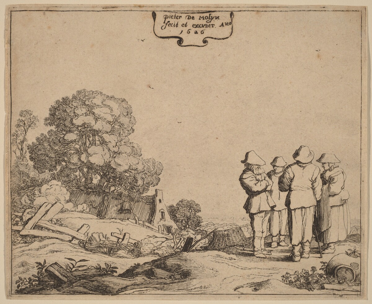 Three Peasants and a Woman by Pieter Molijn