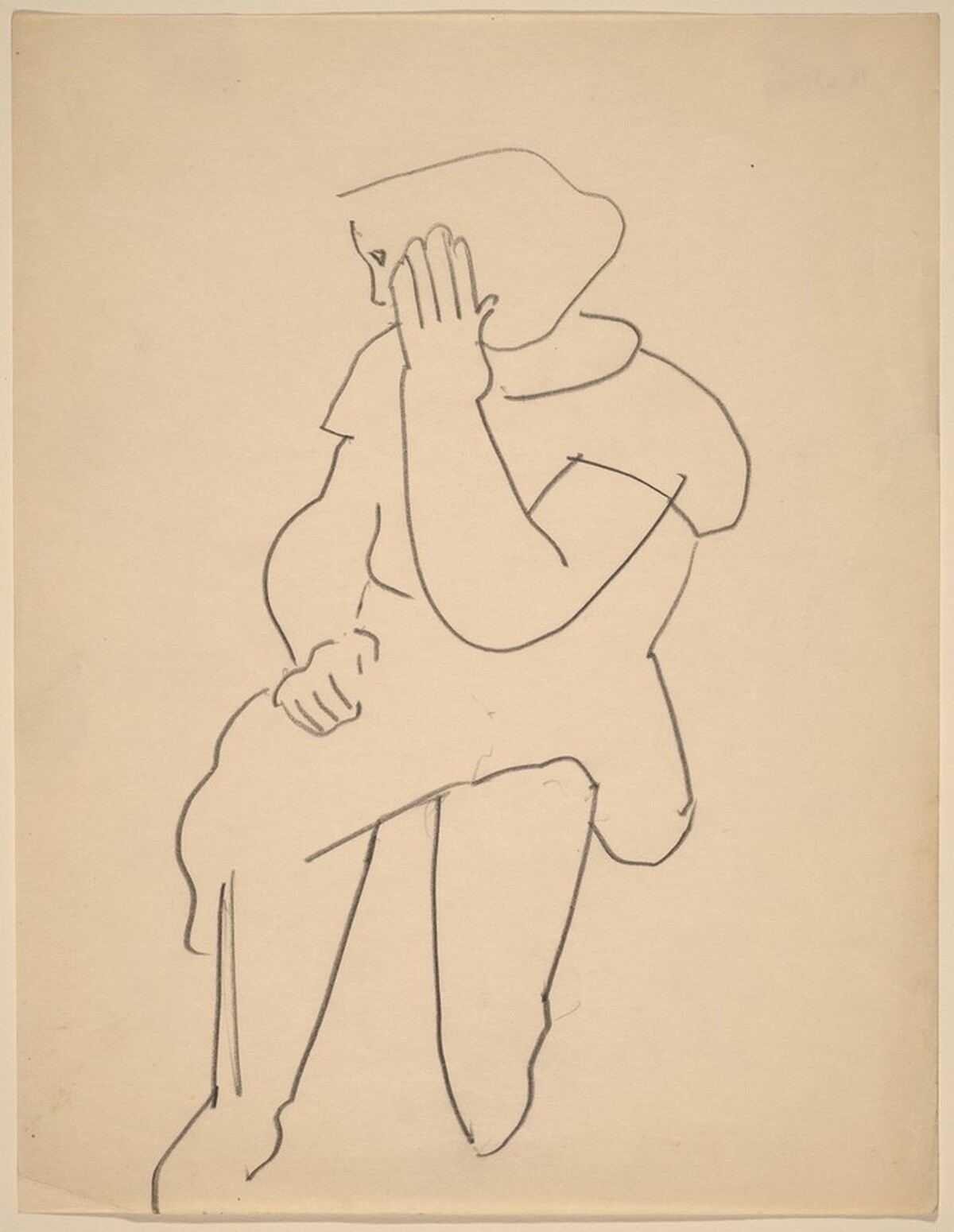 Seated Woman, Head Turned to the Left, Hand Raised to Cheek by Mark Rothko