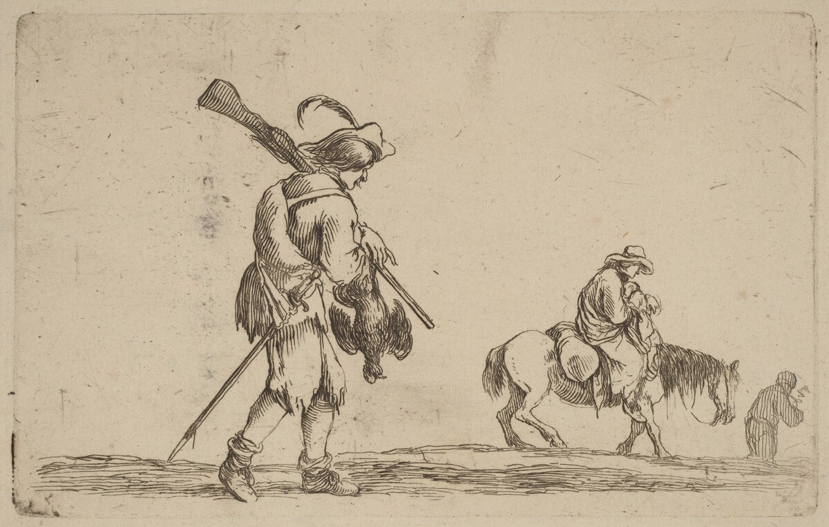 Soldier Holding a Fowl by the Feet by Stefano Della Bella
