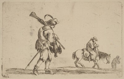 Soldier Holding a Fowl by the Feet