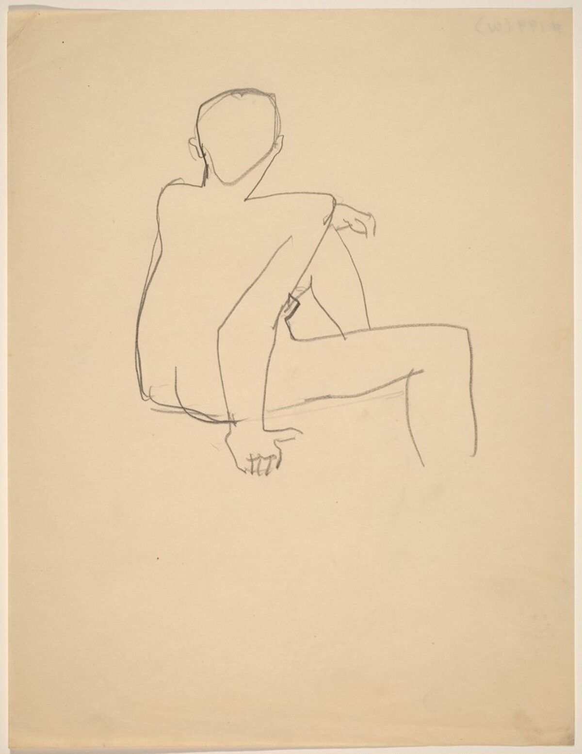 Nude Figure Seen from the Back, Right Arm Supporting Torso by Mark Rothko