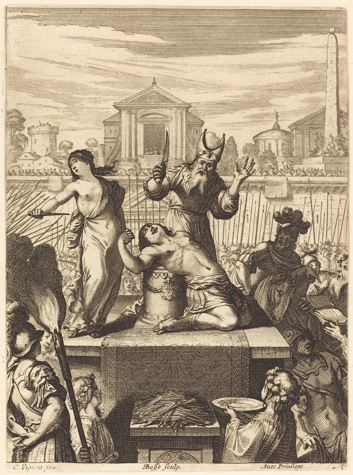 Illustration to Jean Desmarets' "L'Ariane" by Abraham Bosse after Claude Vignon