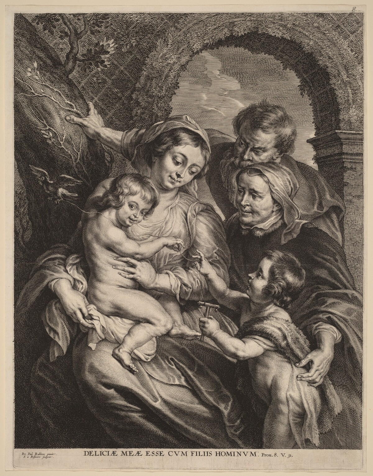 The Holy Family with the Goldfinch by Schelte Adams Bolswert after Sir Peter Paul Rubens