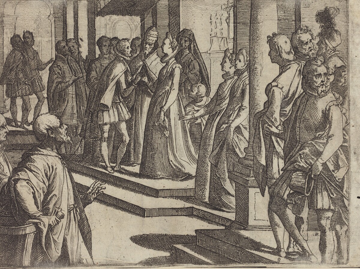The Betrothal of Margaret of Austria to Philip III, King of Spain [verso] by Raffaello Schiaminossi