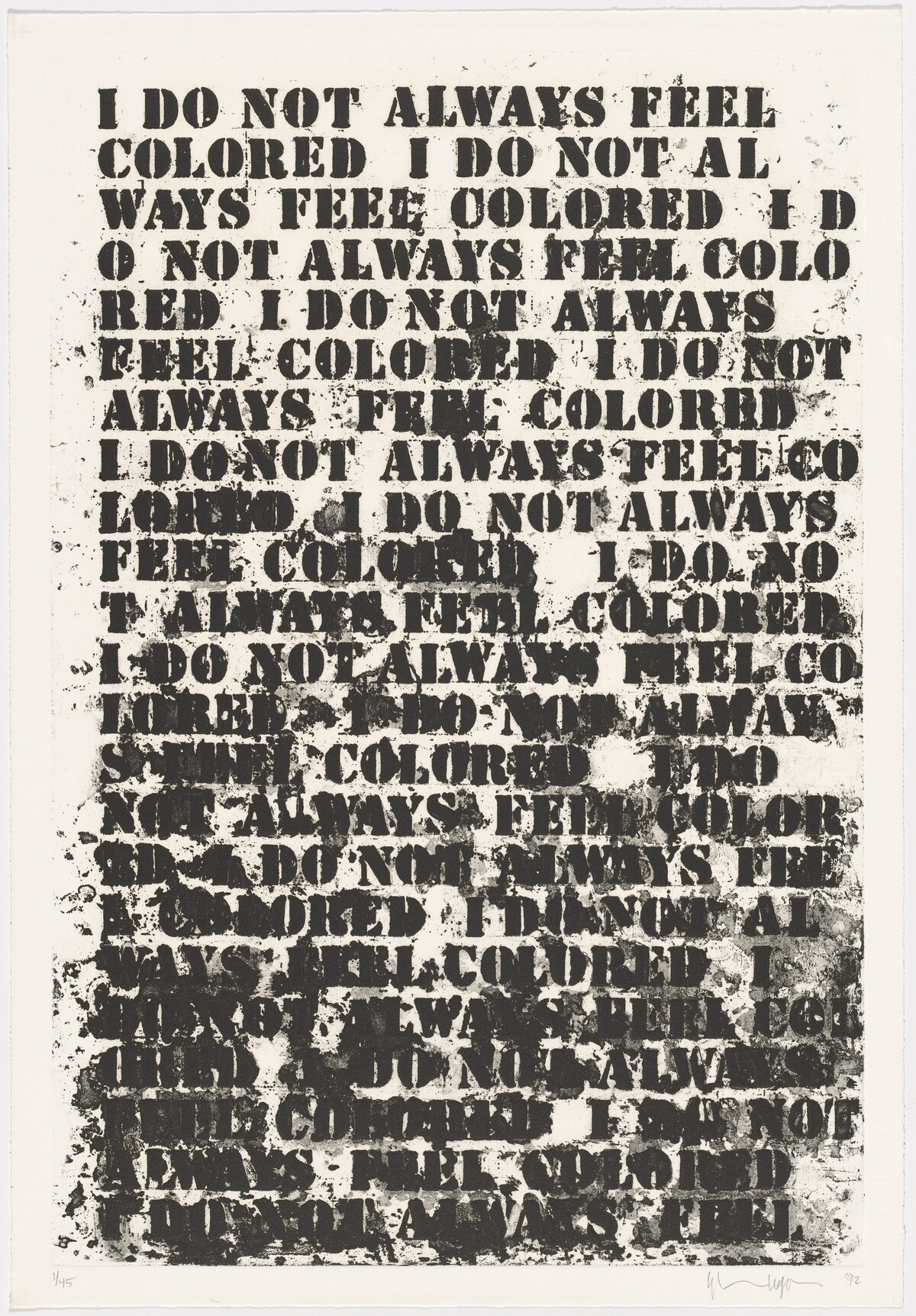 Untitled: Four Etchings [A] by Glenn Ligon
