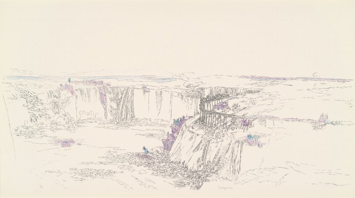 Train on Bridge from Vista Series by William Crutchfield