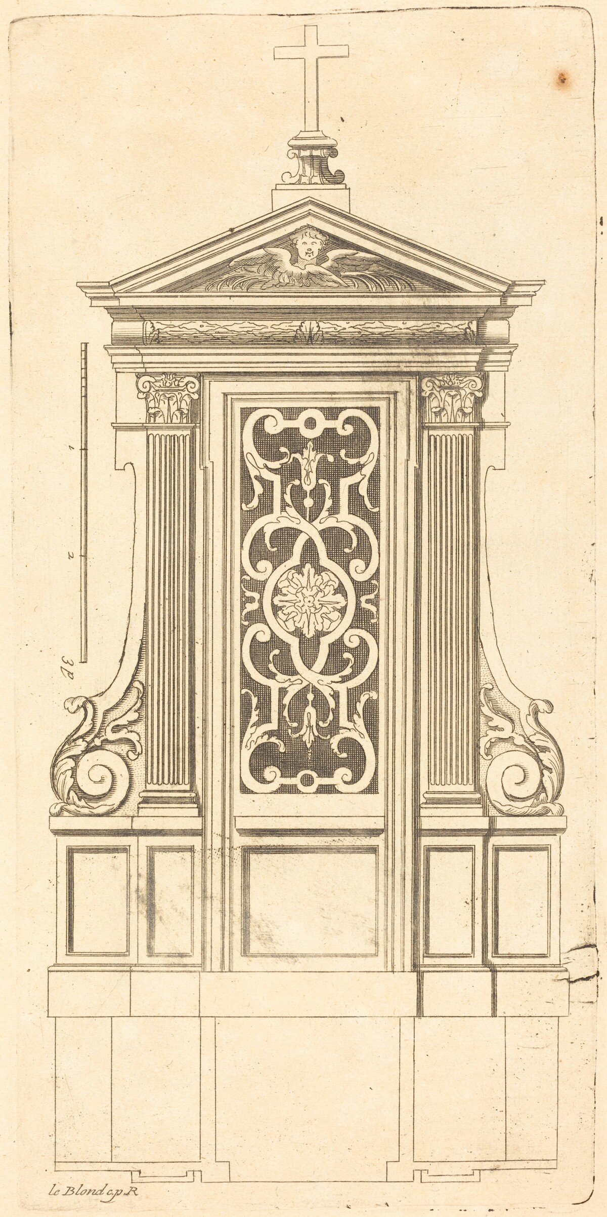 Plan et elevation des plus beaux confessionnaux de Paris, tres fidelemant mesure by Jean Le Blond