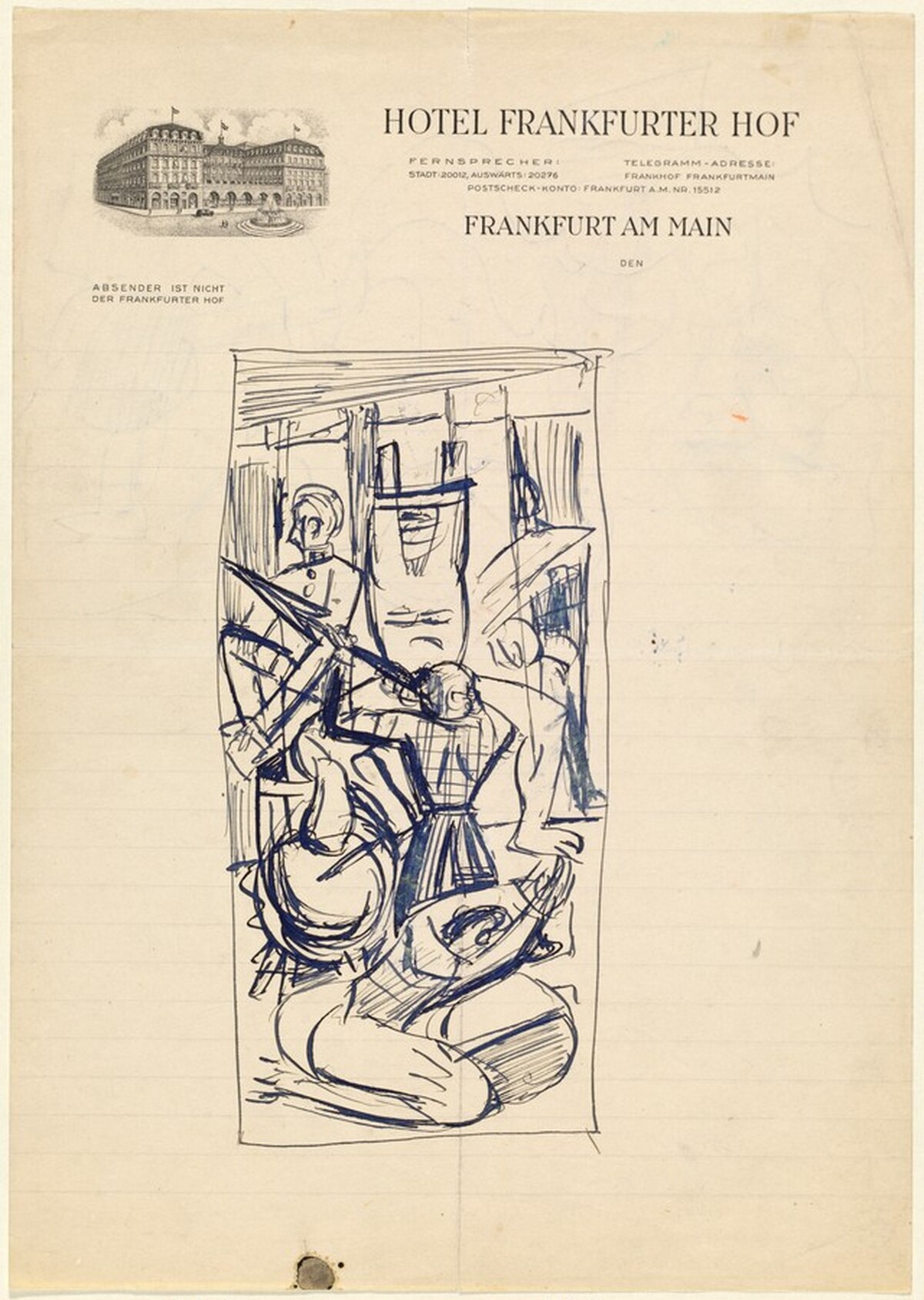 Study for Left Panel of "Departure" by Max Beckmann