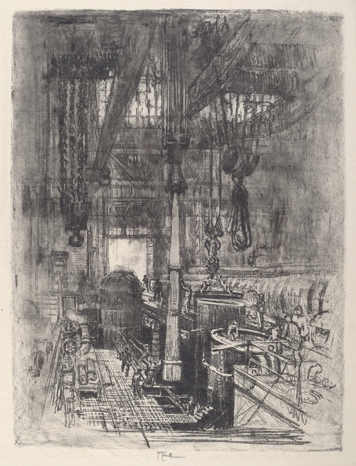 Gun Pit, No.II by Joseph Pennell