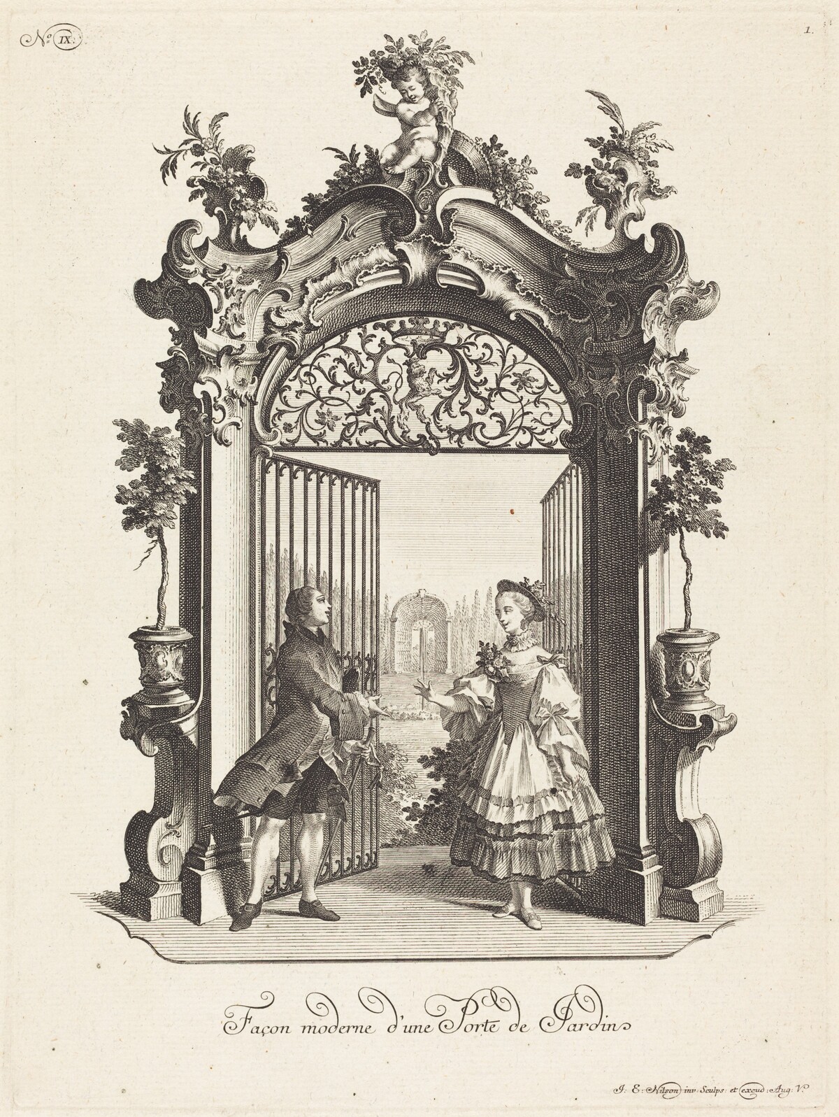 Façon moderne d'une Porte de Jardin (A Garden Door in the Modern Style) by Johann Esaias Nilson