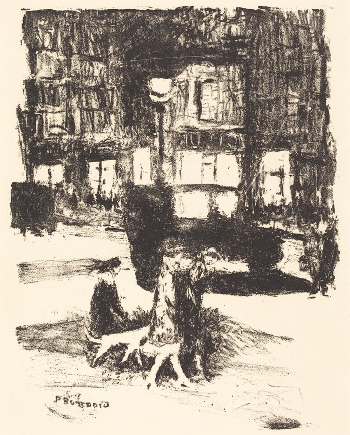 La Rue (frontispiece from Tableaux de Paris) by Pierre Bonnard and Paul Valéry (author)