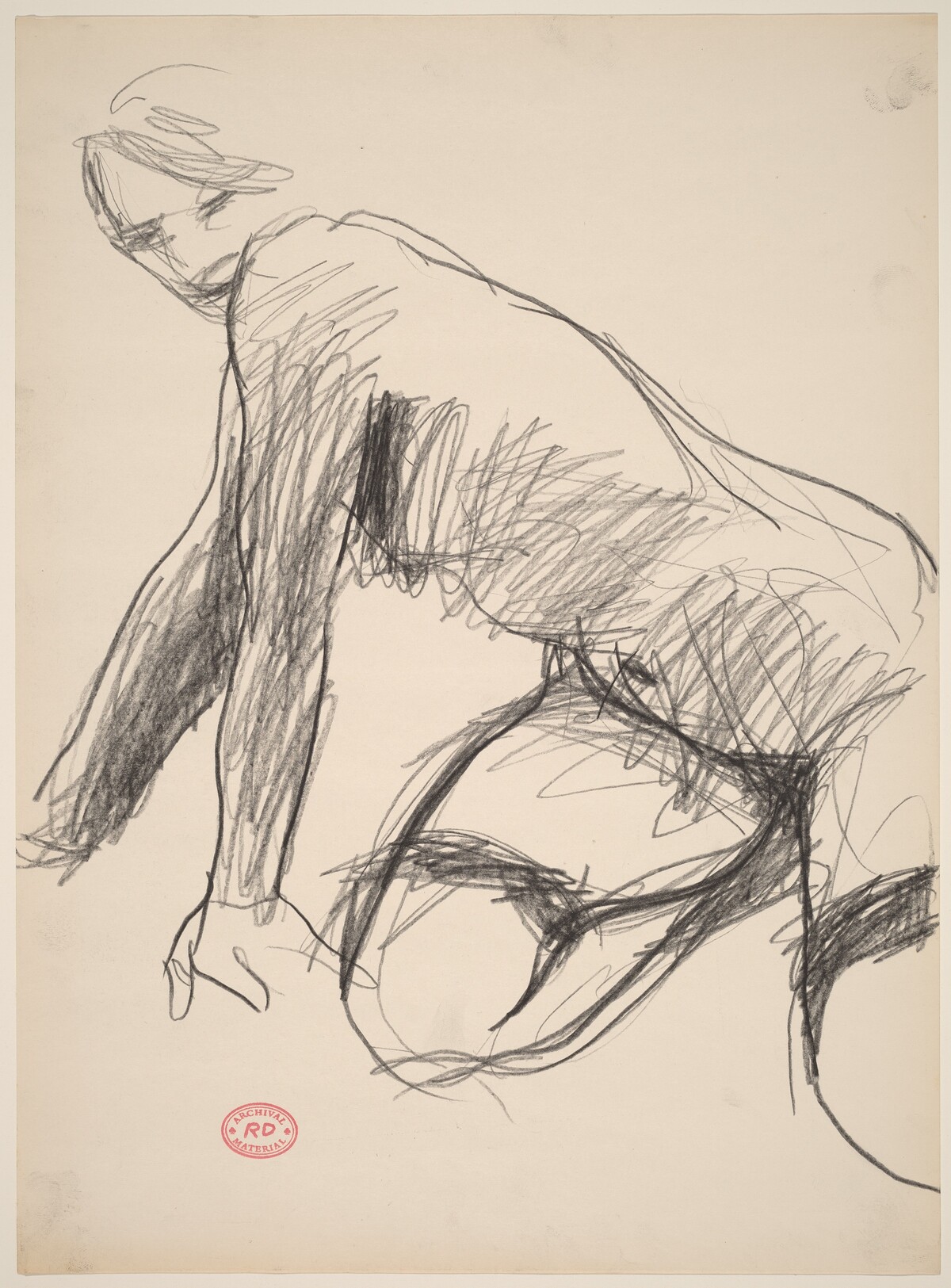 Untitled [female nude on hands and knees] by Richard Diebenkorn