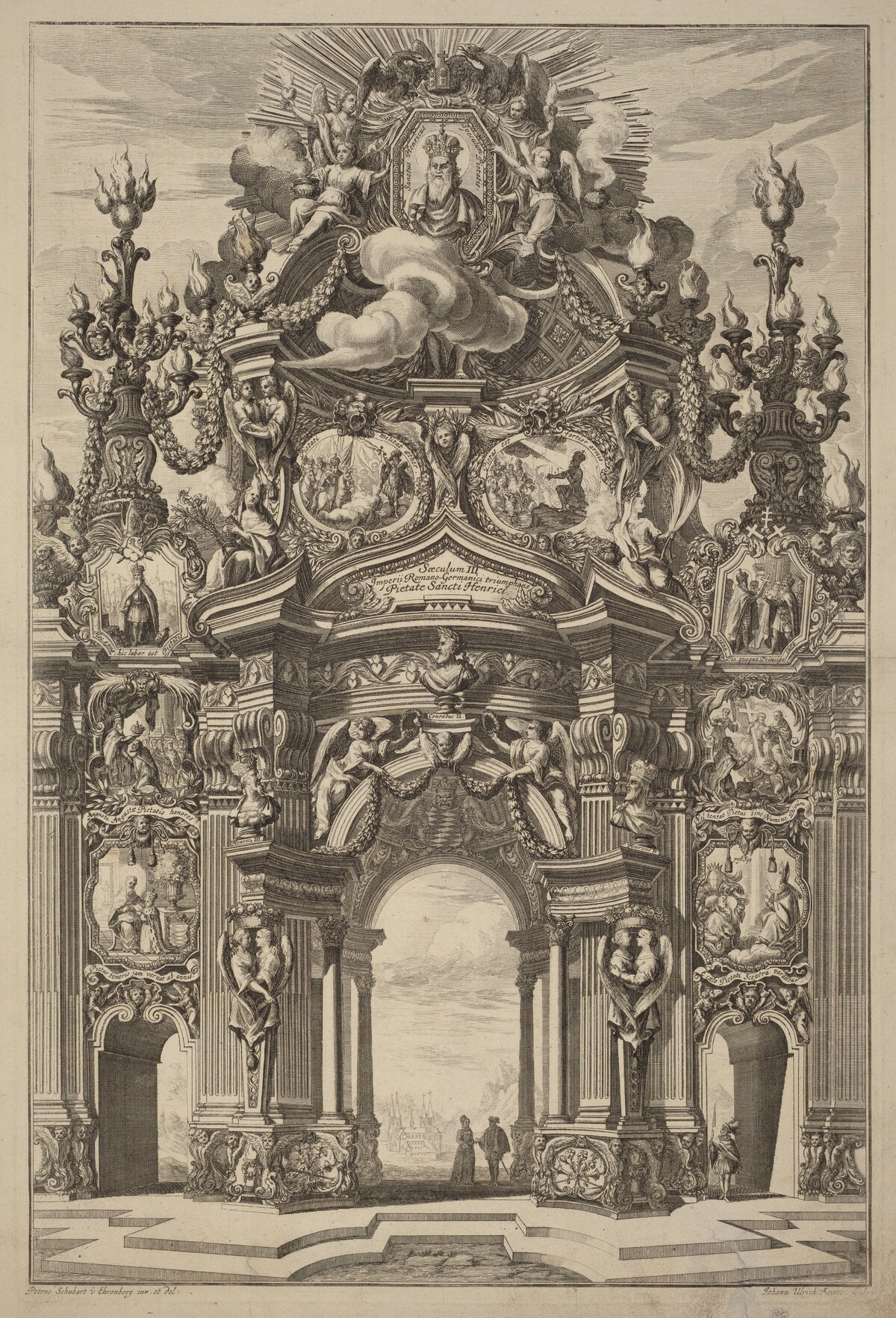 Triumphal Arch for Henry II by Johann Ulrich Kraus, after Peter Schubert von Ehrenberg