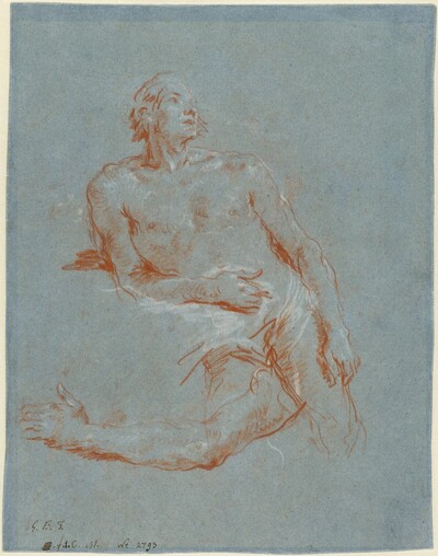 Male Nude Leaning on His Elbow (verso)
