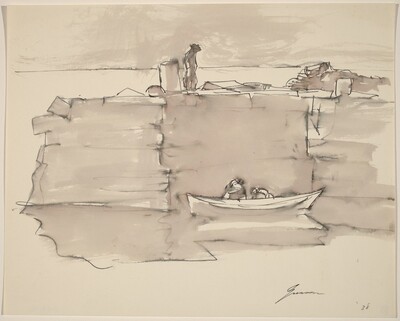 Wharf and Rowboat