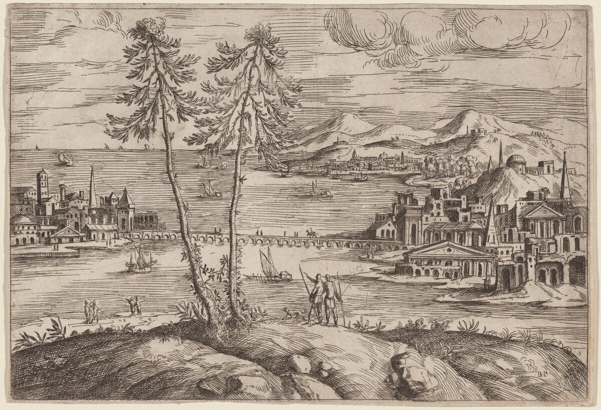 Landscape with Two Trees by Giovanni Battista Pittoni