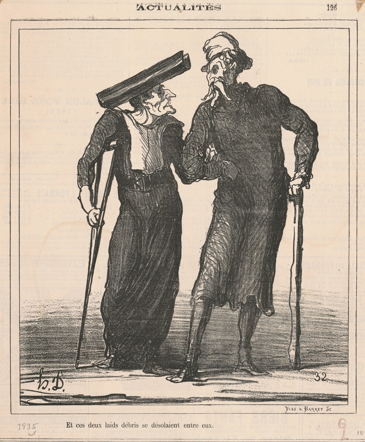 Et ces deux laids débris se désolaient entre eux by Honoré Daumier
