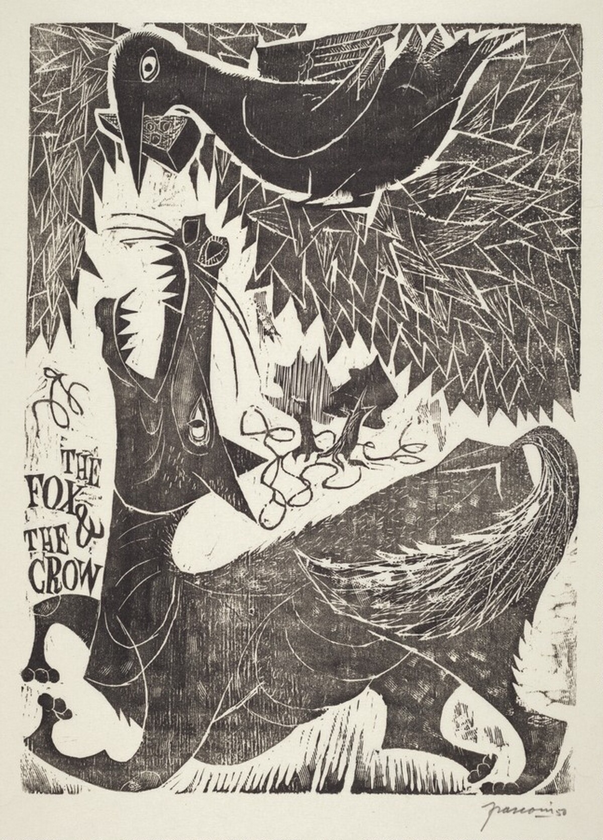 The Fox and the Crow by Antonio Frasconi