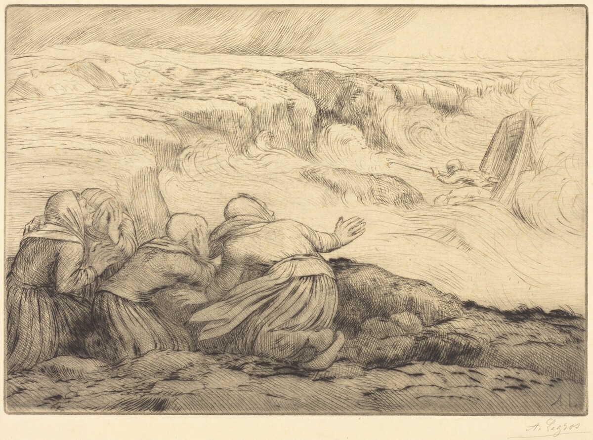 Small Boat in Peril (Barque en peril) by Alphonse Legros