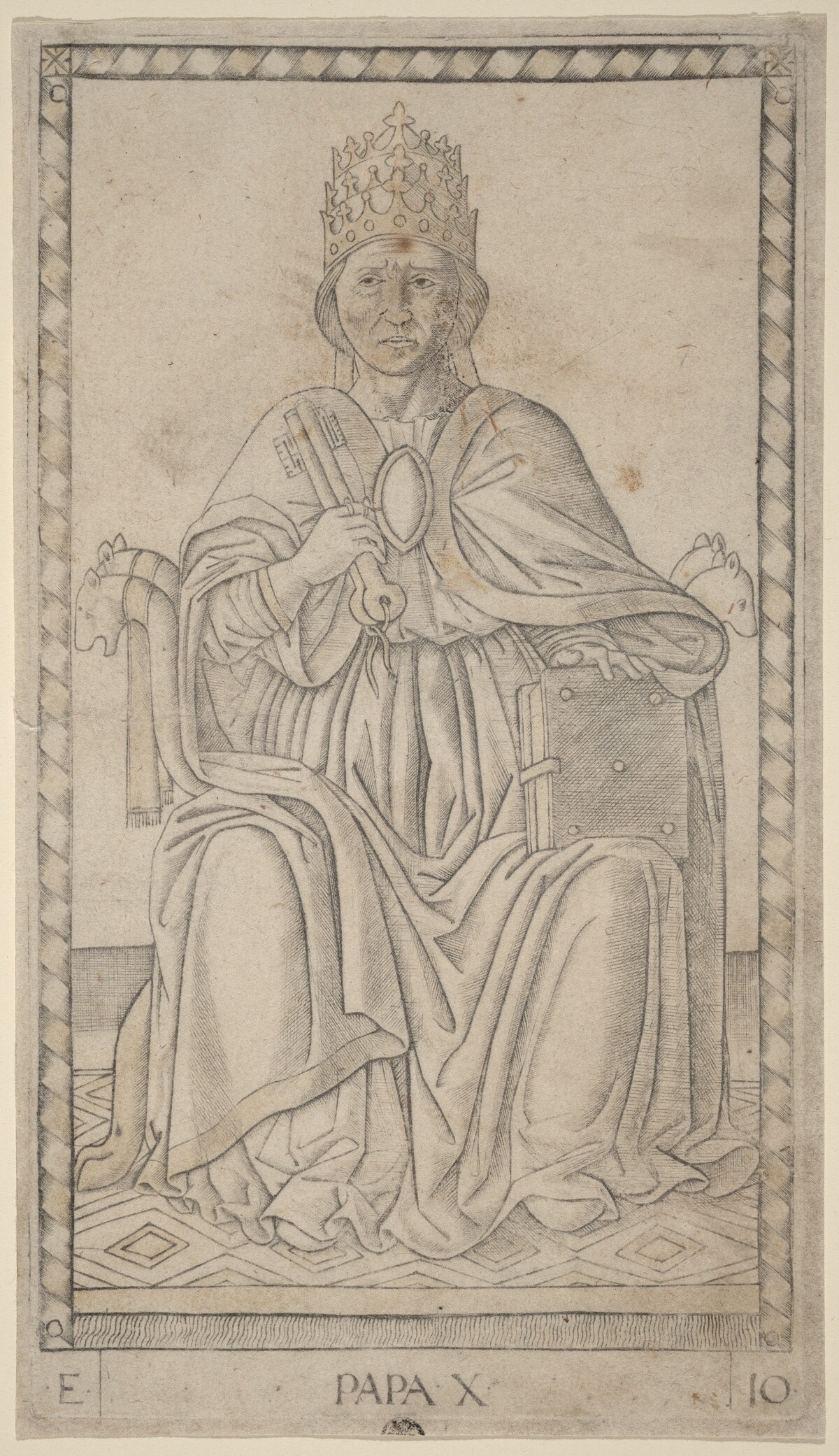 Papa (Pope) by Master of the E-Series Tarocchi