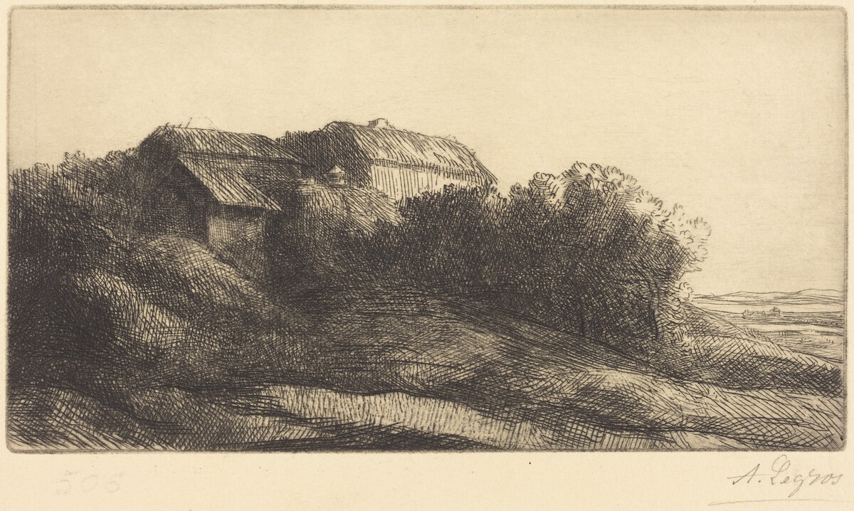 Cottage on a Hillside (Chaumiere sur le coteau) by Alphonse Legros