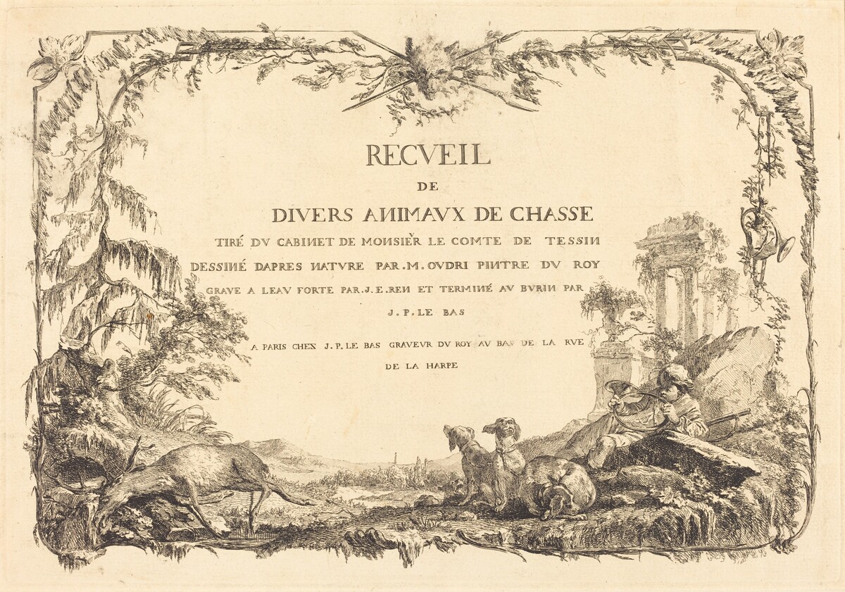 Title Page by Jacques-Philippe Le Bas and Jean Eric Rehn after Jean-Baptiste Oudry
