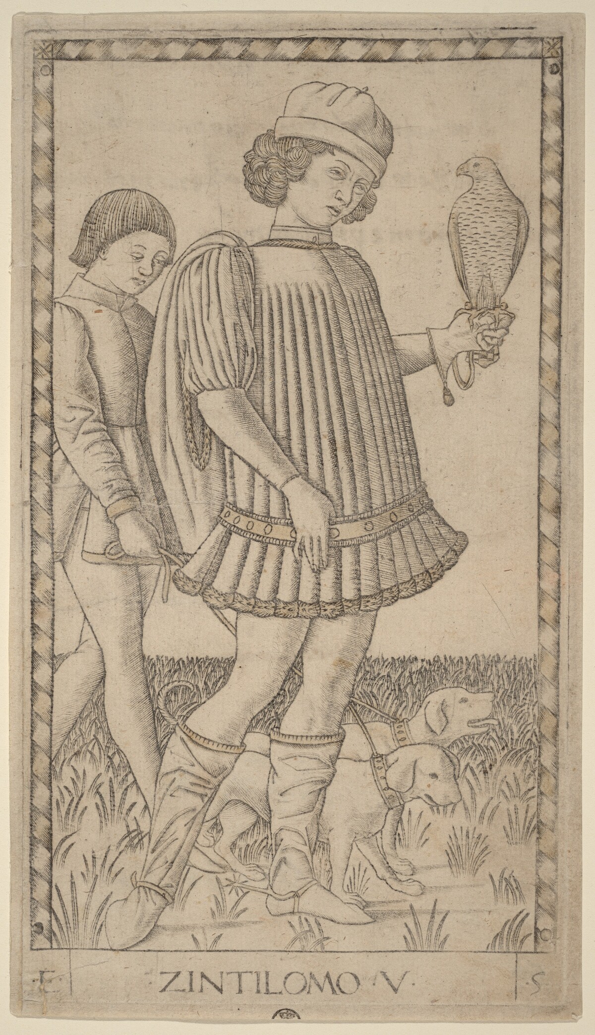 Zintilomo (Gentleman) by Master of the E-Series Tarocchi