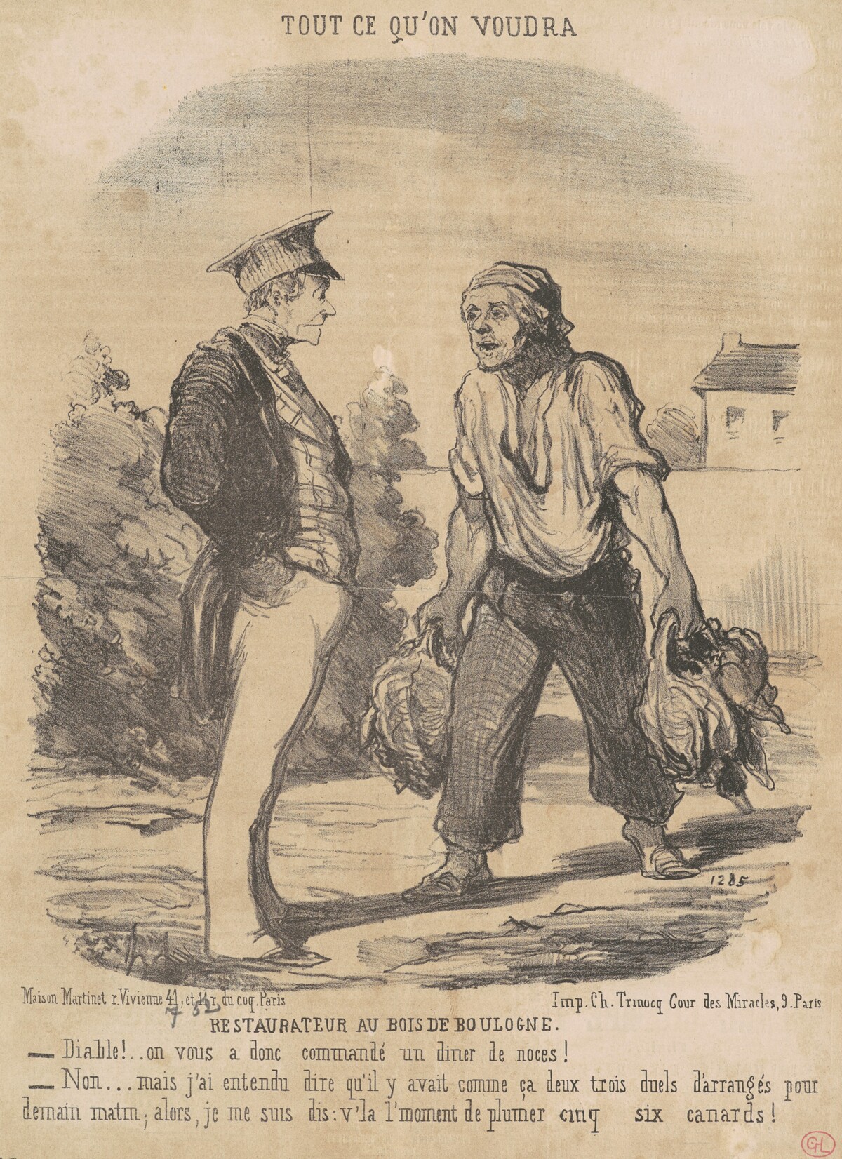 Restaurateur au Bois de Boulogne by Honoré Daumier