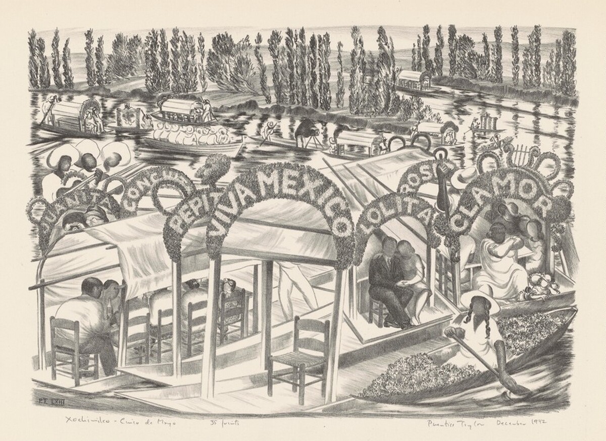 Xochimilco—Cinco de Mayo by Prentiss Taylor