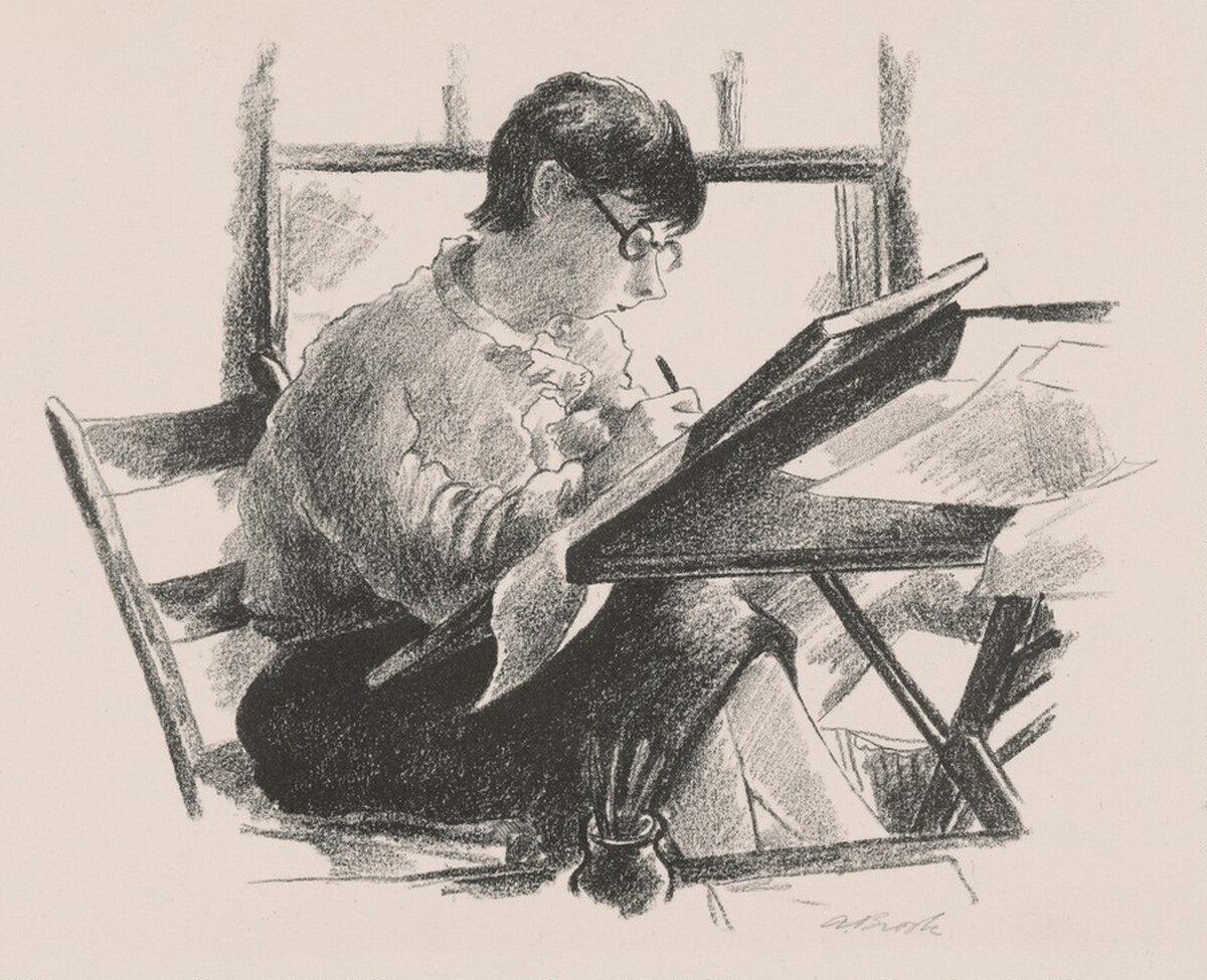 The Printmaker—Peggy Bacon by Alexander Brook