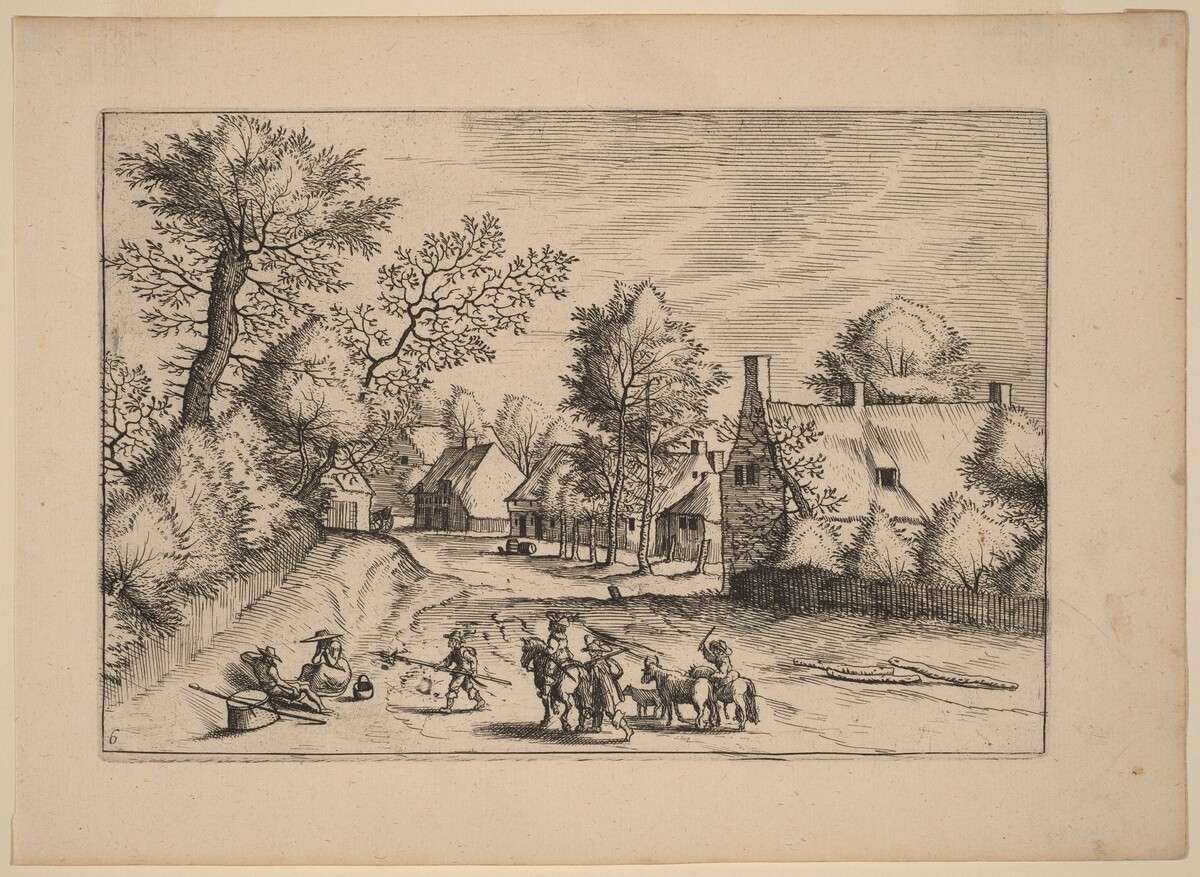Village Road by Johannes van Doetechum, the Elder and Lucas van Doetechum after Master of the Small Landscapes