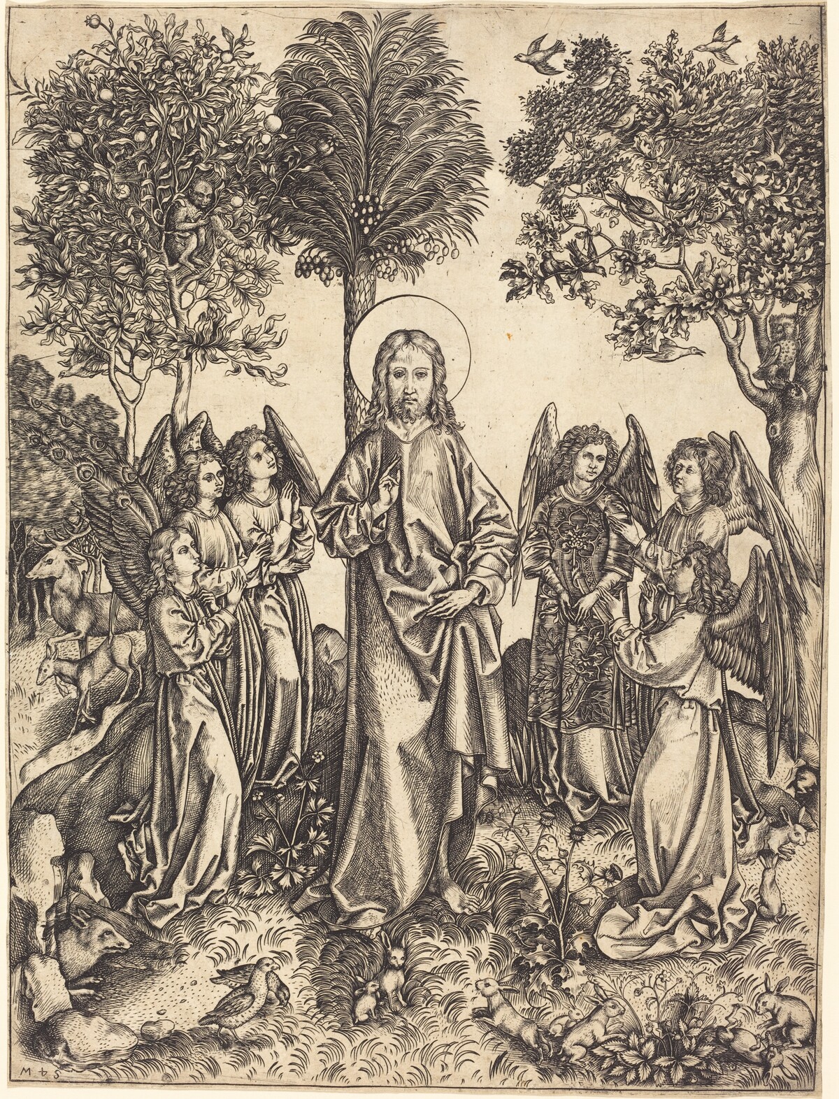 Christ in the Wilderness Served by Angels by Master i.e.
