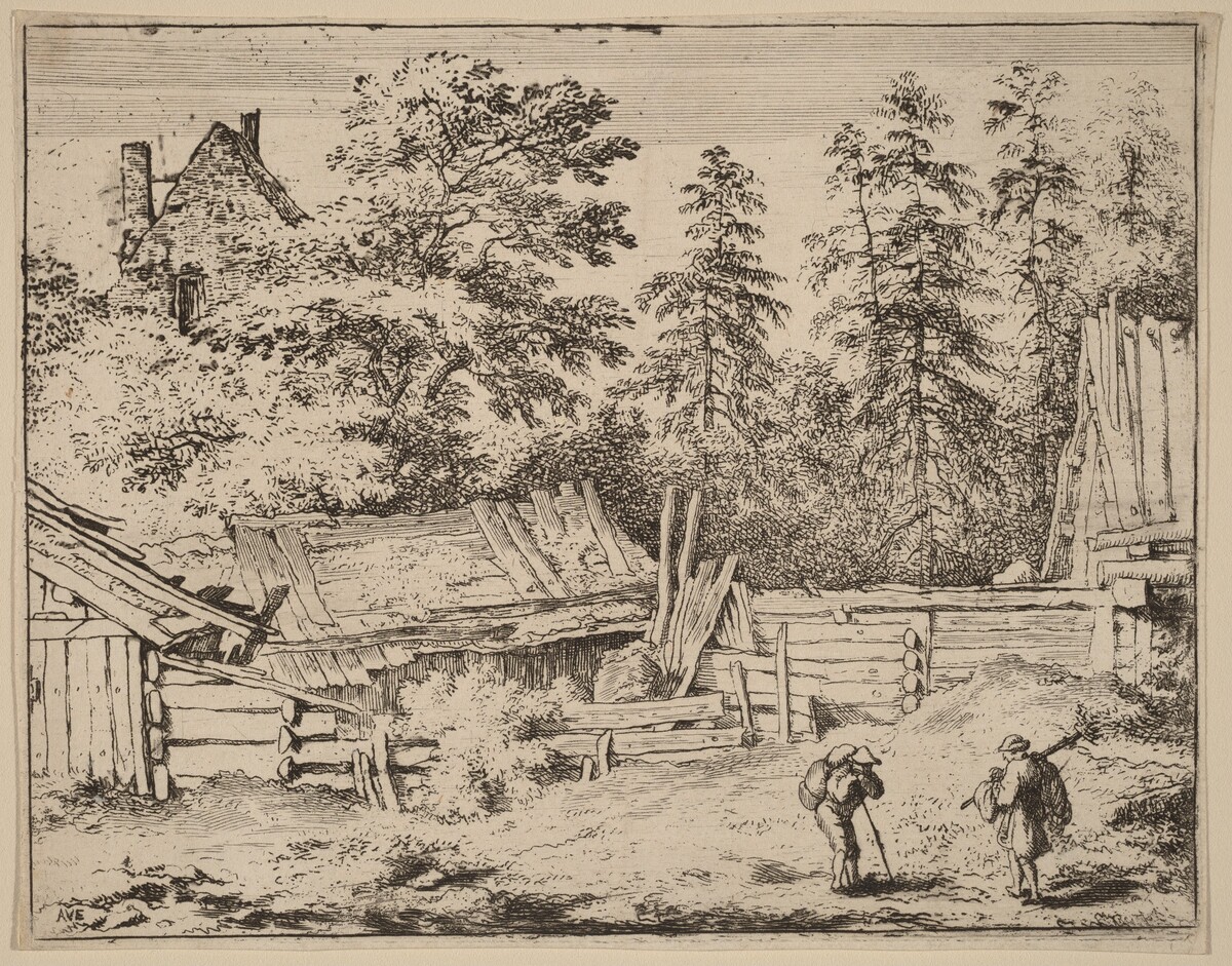 Three Cottages by Allart van Everdingen