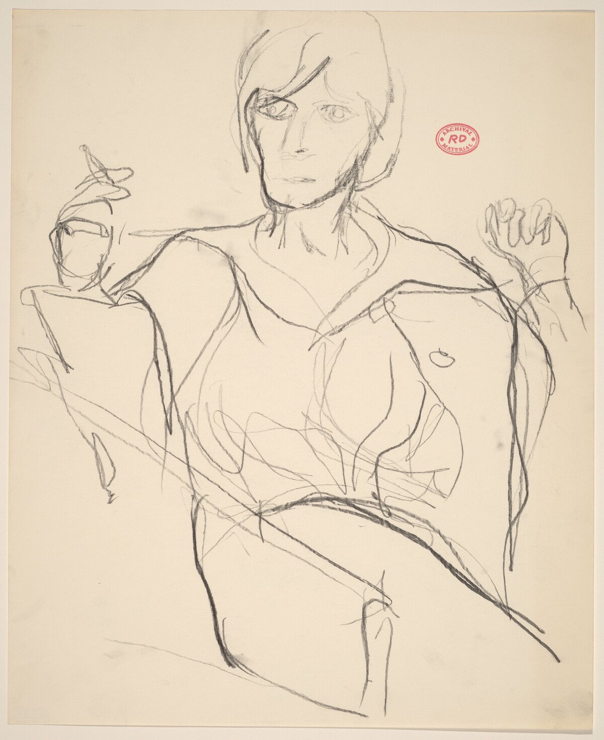 Untitled [seated woman holding a cigarette] by Richard Diebenkorn