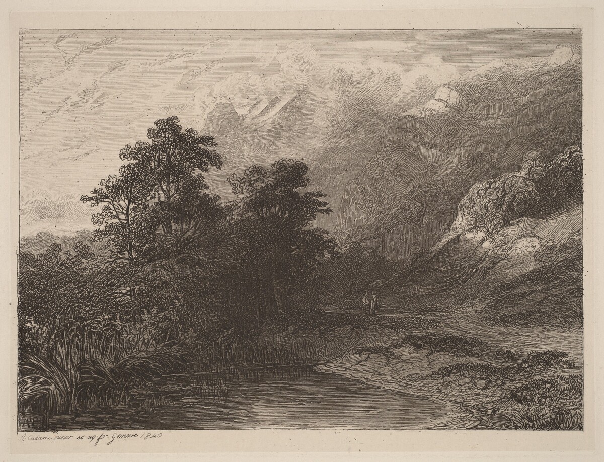 Mountain Lakeside by Alexandre Calame