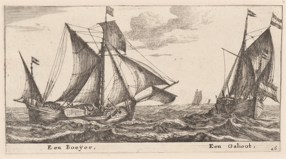 A Boeier and a Galliot by Reinier Nooms, called Zeeman