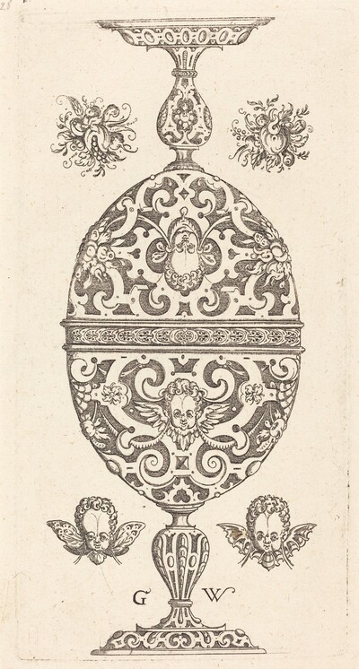 Two small goblets superimposed in reverse