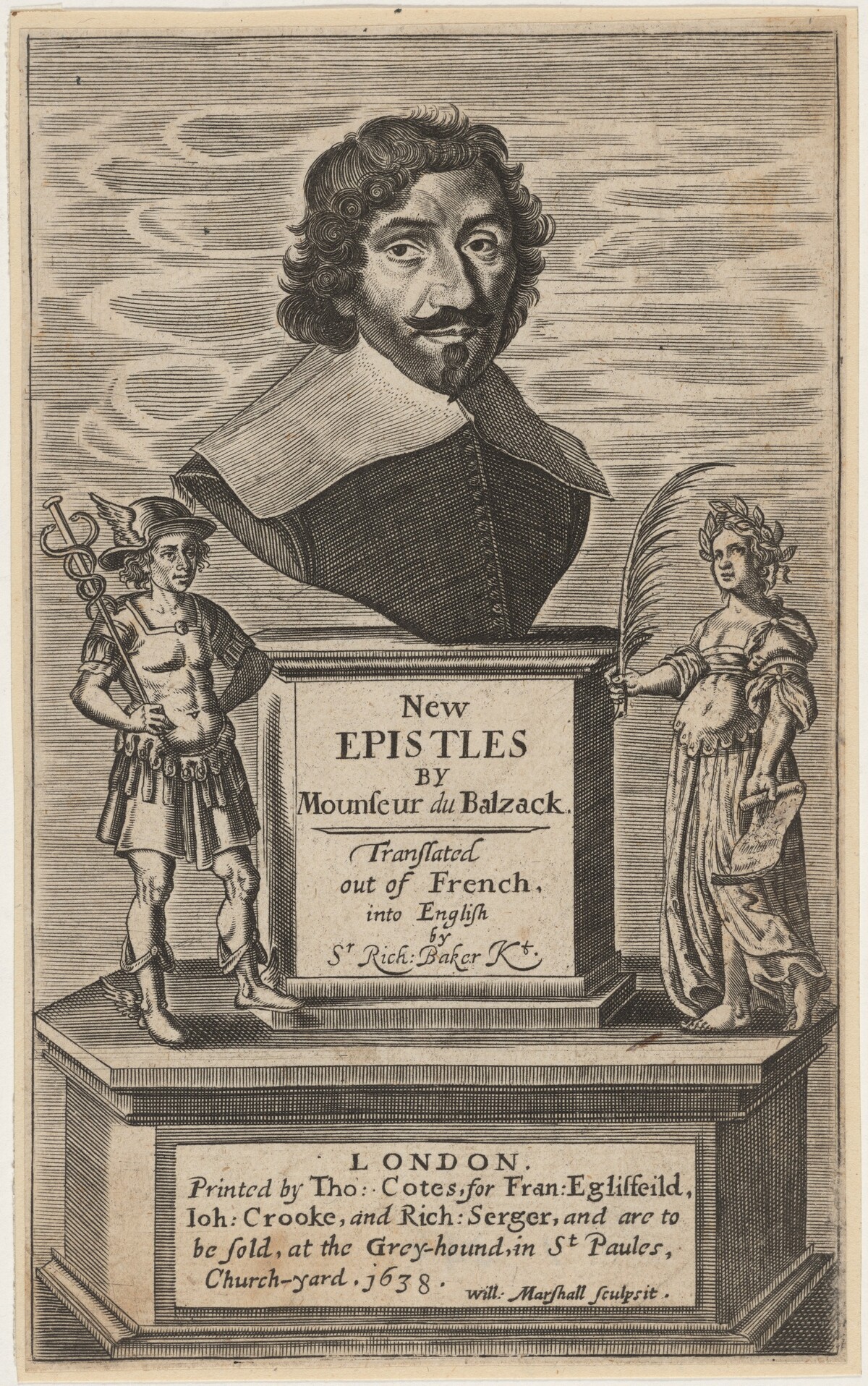 Title page to J.L. Guez, Sieur du Balzack, New Epistles by William Marshall