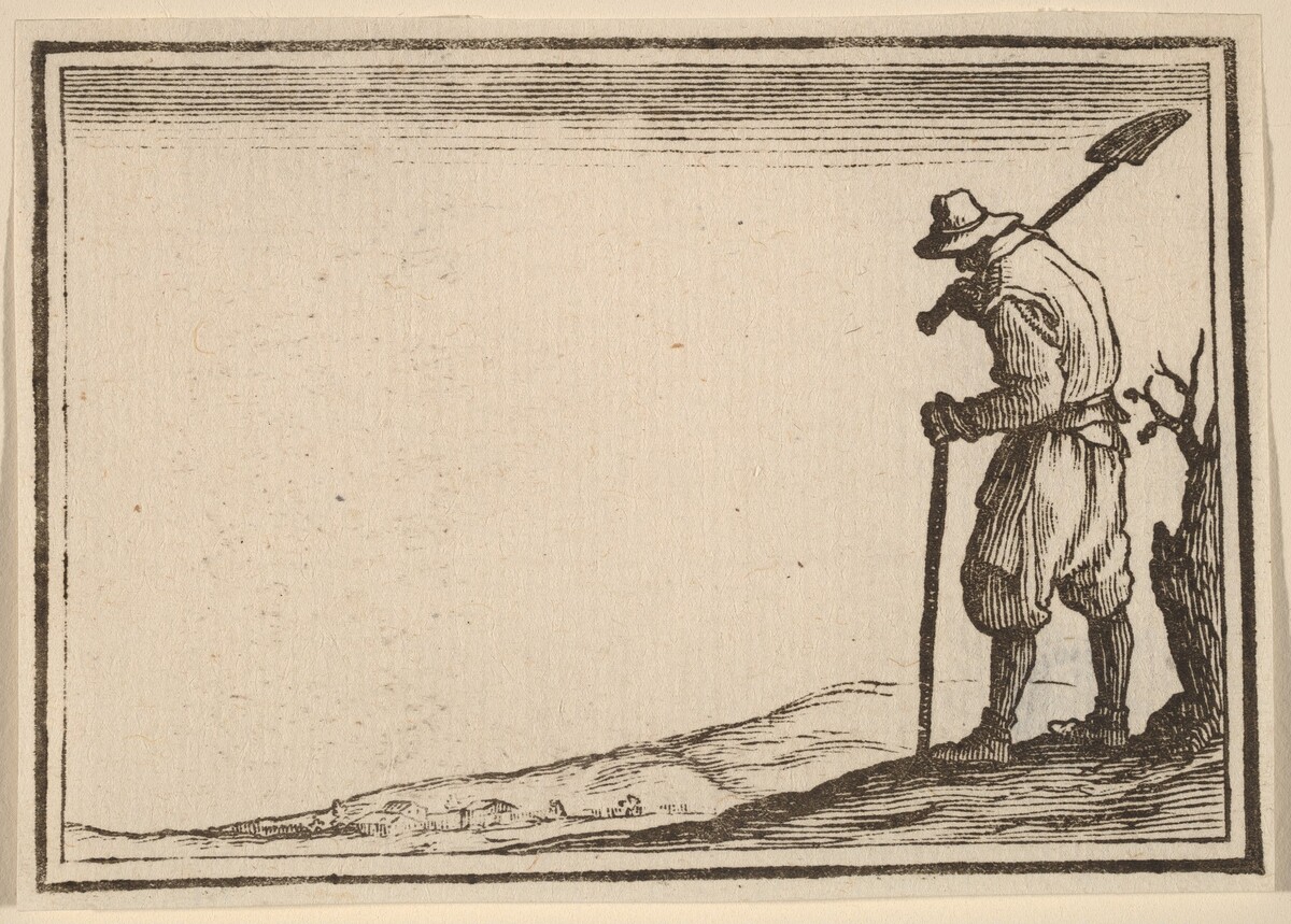 Peasant with Shovel on His Shoulder by Edouard Eckman after Jacques Callot